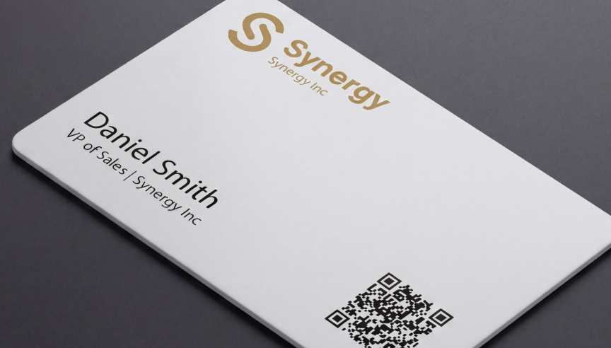 Soft-touch white PVC HeyDrop NFC card